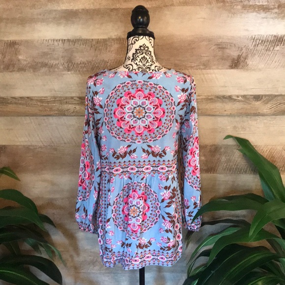 Entro- Anthropologie Indi Print Boho Tunic - Picture 4 of 6